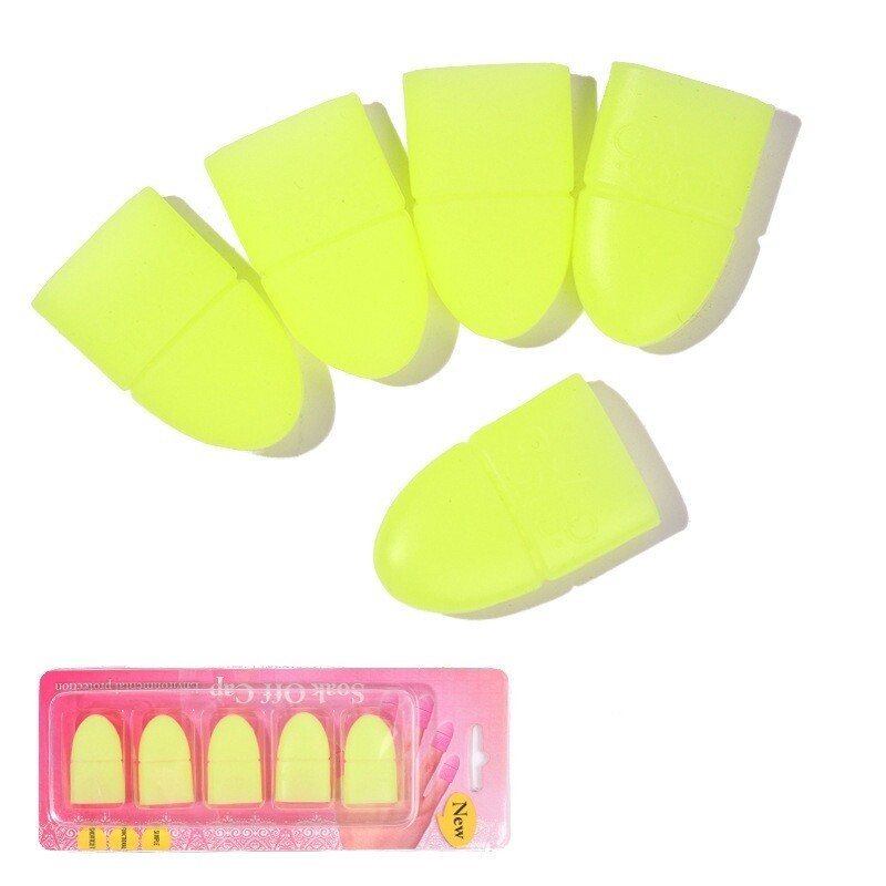 Removal Caps Remover Reusable Clips Fingertips Gel Polish Soak Nail Art Silicone
