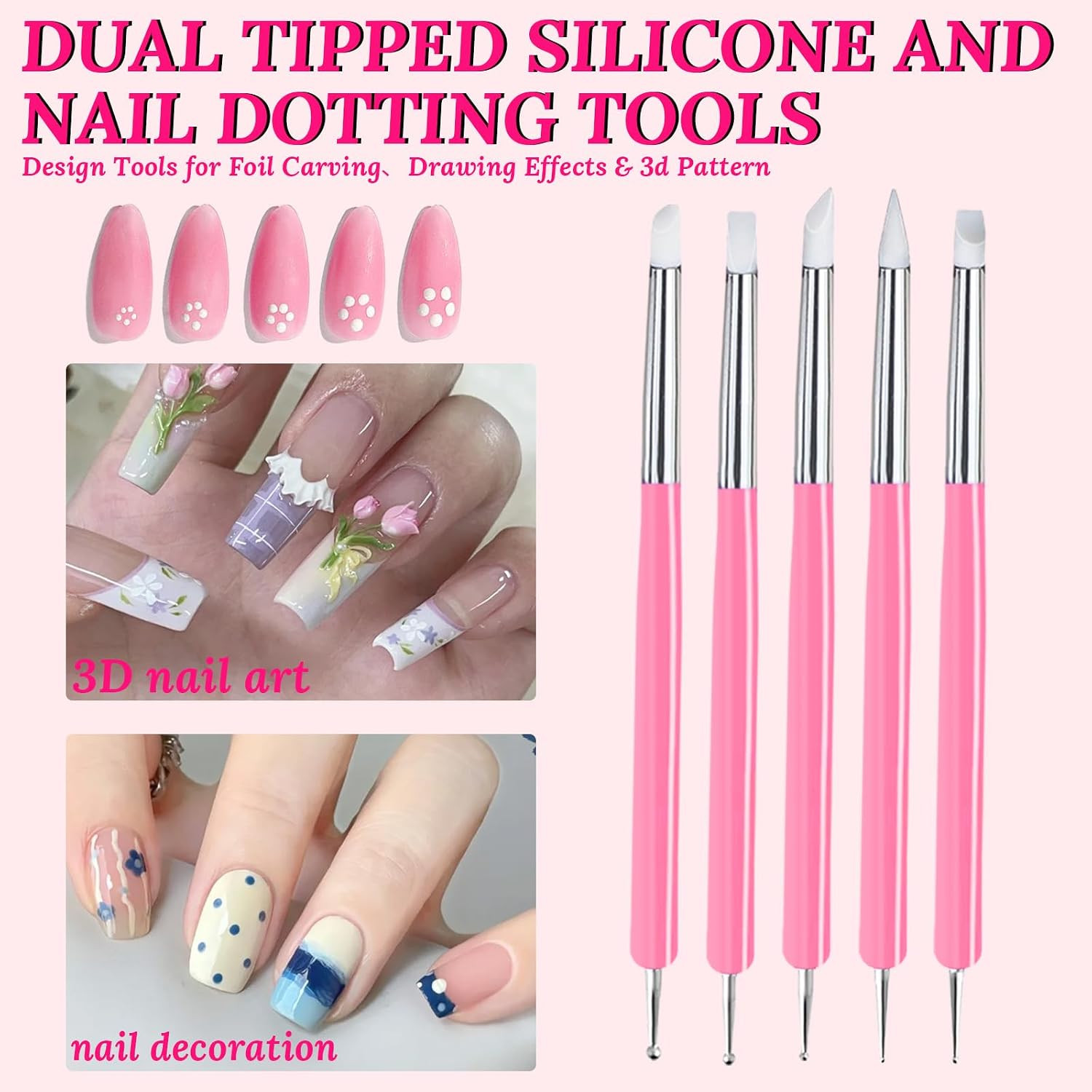 Nail Stand for Press on with Nail Art Brushes Nail Holder for Painting Practice