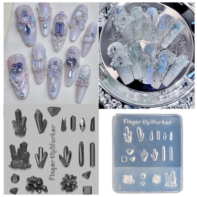 Flexible Nail Art Mold Crystal Stone Manicure Mould for Nail Art Enthusiasts