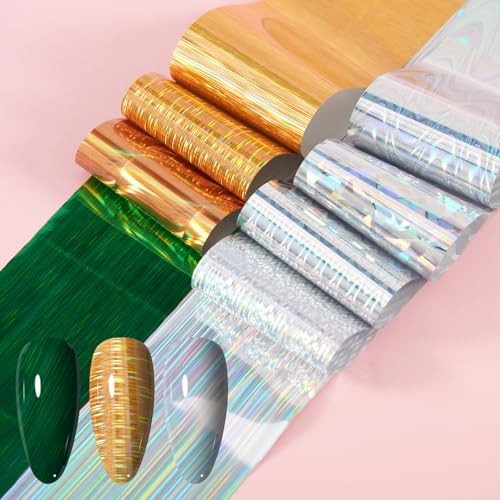 300 Sheets Nail Foils Transfer Nail Art Stickers Solid Flower Holographic Laser