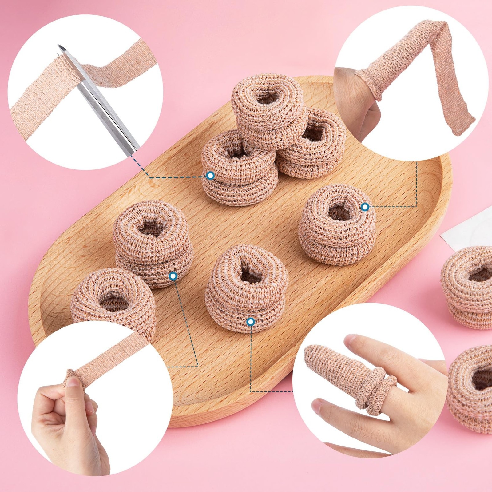 15PCS Fingertip Bandages, Cotton Finger Cots, Elastic Finger Gloves, Thumb Pr…