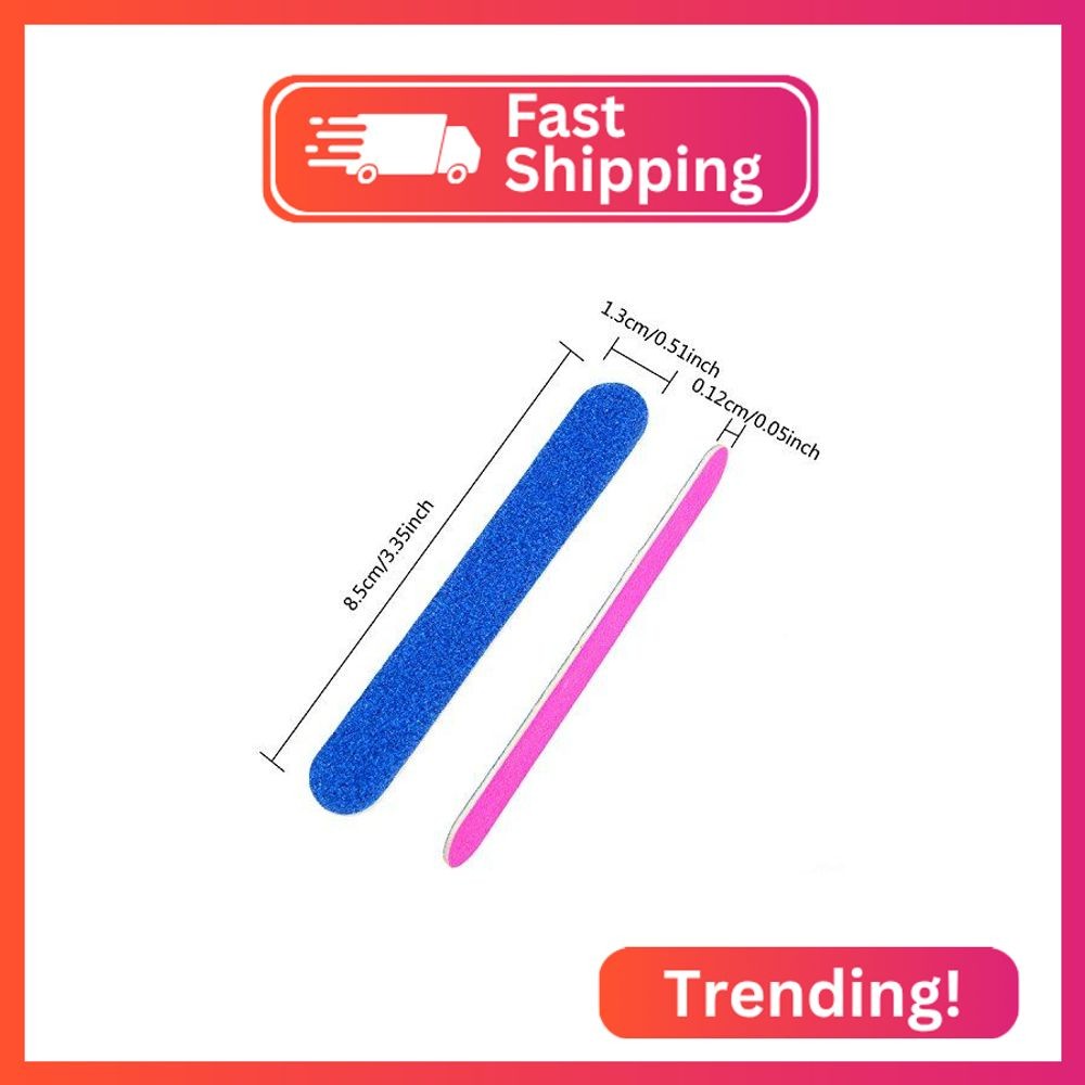 Sumind 100 Pcs Nail File Professional Emery Boards Disposable Grit Nail File 3.3