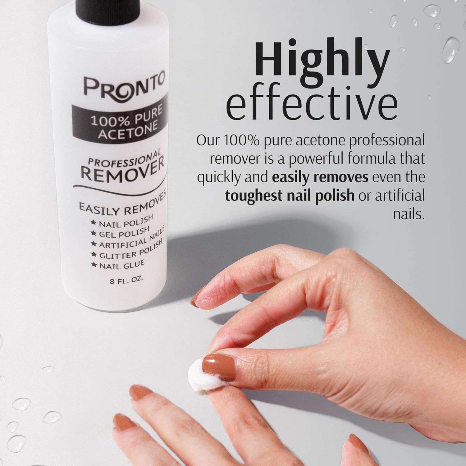 Pronto 100% Acetone Nail Polish Remover – Gel 16 Fl Oz (Pack of 1)