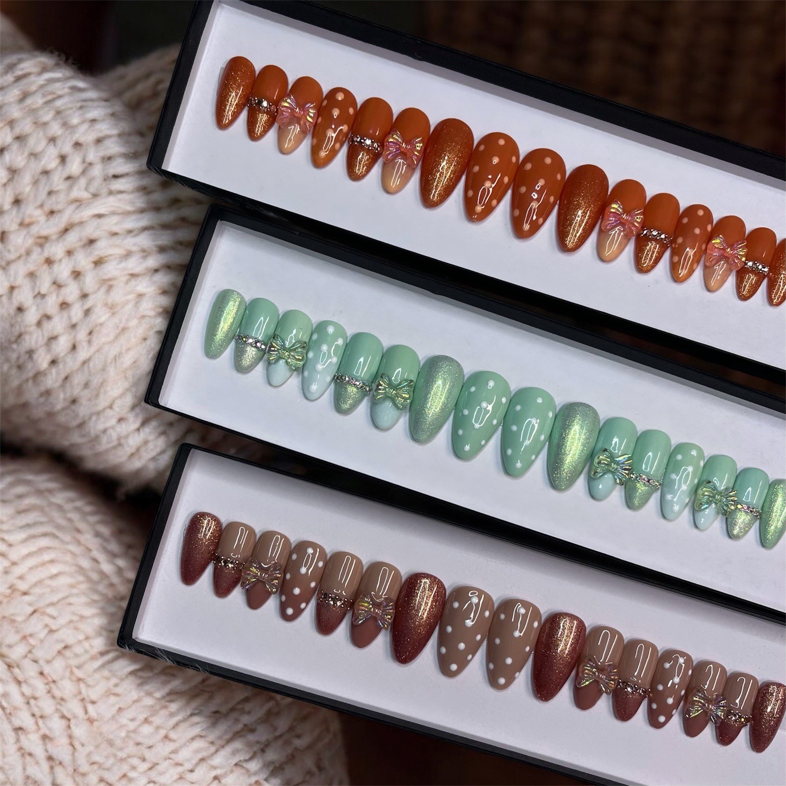 Handmade Mint to Be Press-On Nail Set Prep Kit Included