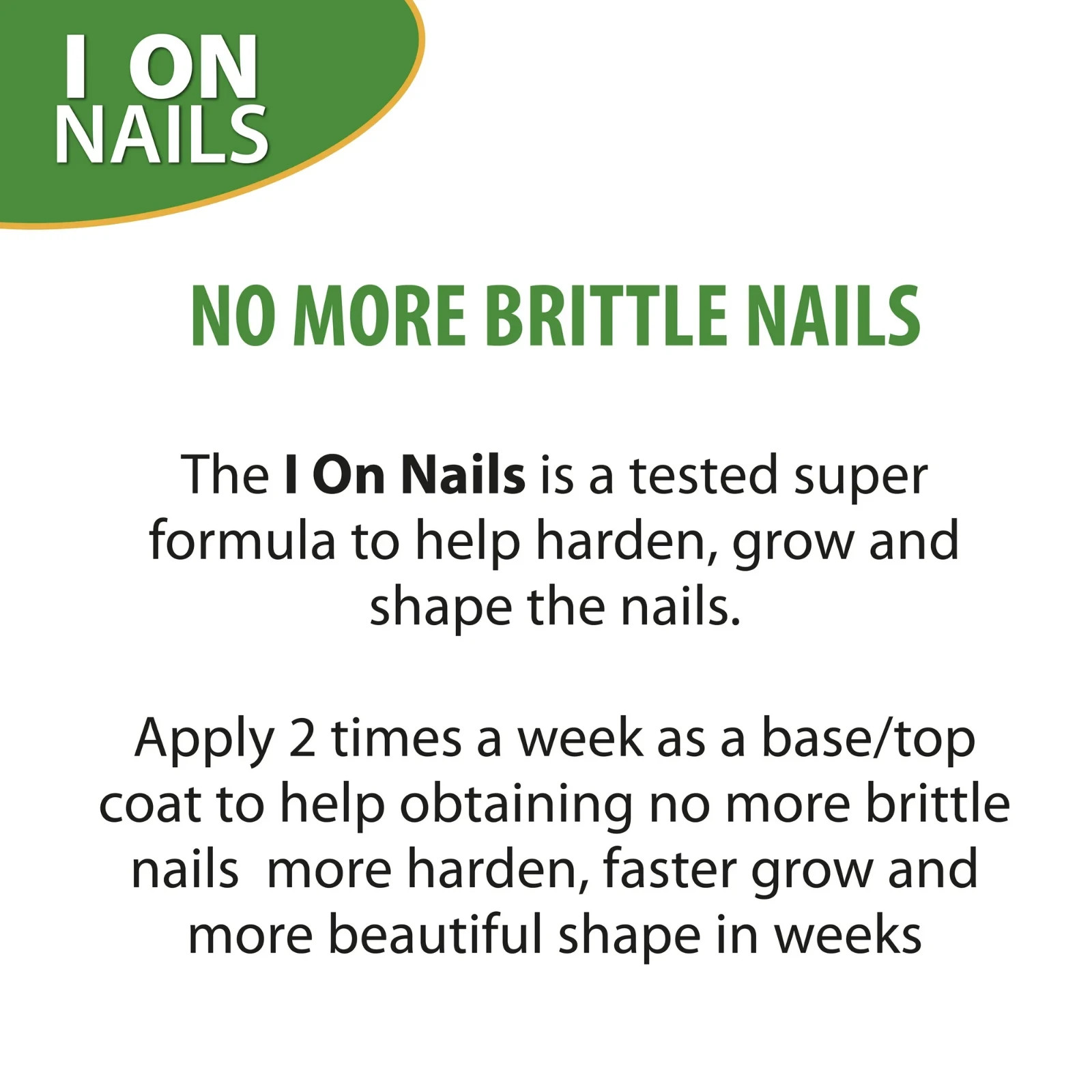 2 Pack I On Nail Hardener with Calcium Biotin, 0.4 Oz ( 12 mL ) Each Fast Ship