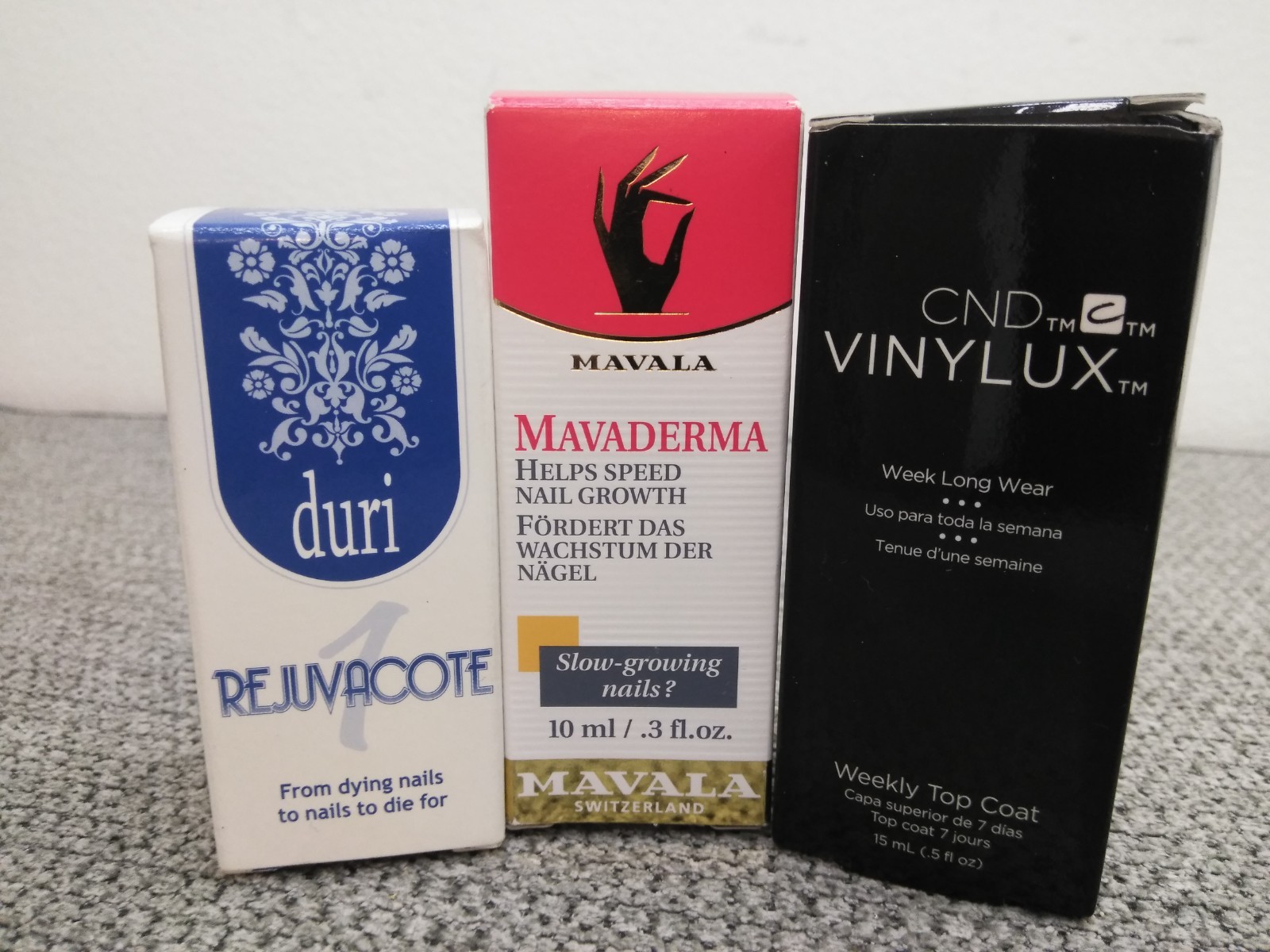 MAVALA SWITZERLAND MAVADERMA, CND VINYLUX TOP COAT, DURI REJUVACOTE (BUNDLE READ