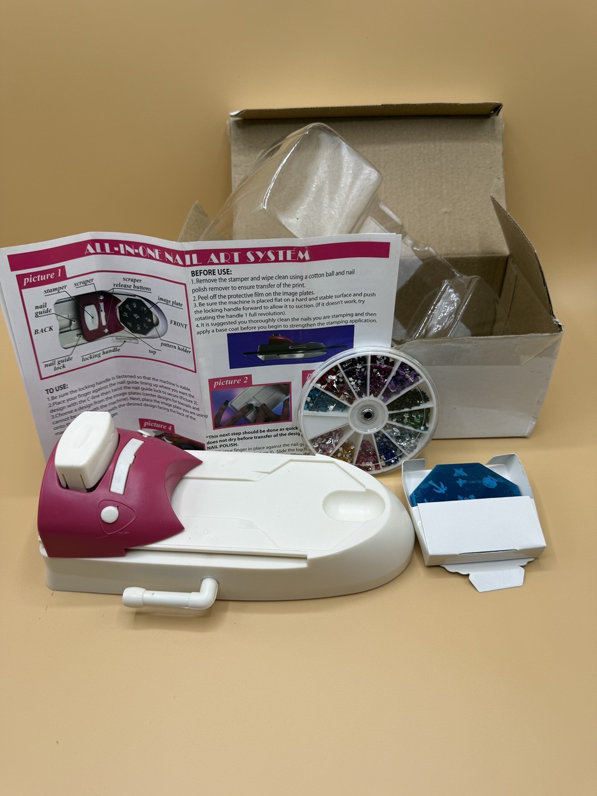 Nail Art Printer Manicure Machine DIY Nail Art Stamp Tool + 6 Printing Templates