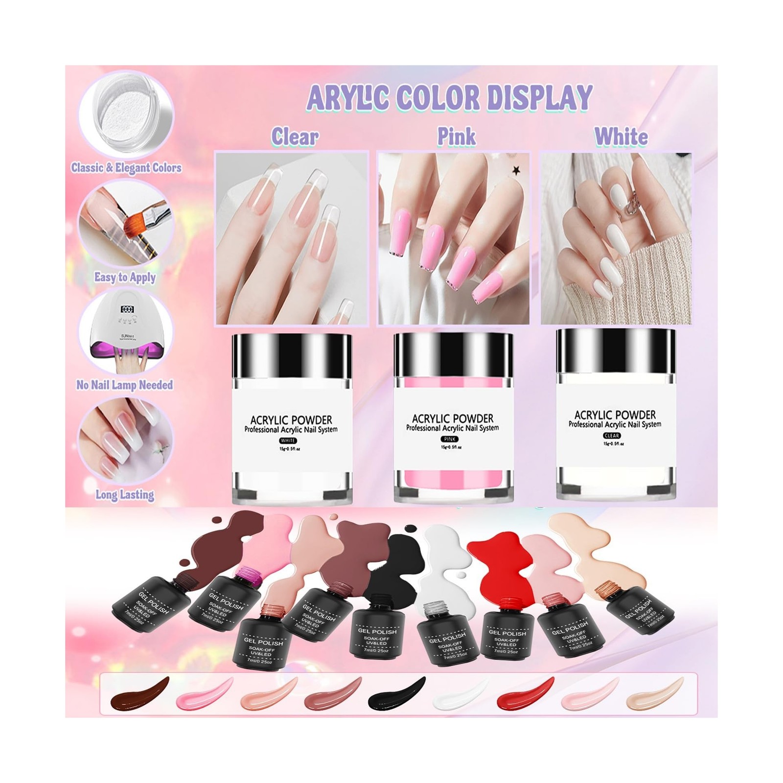 Professional Acrylic Nail Kit for Beginners with Everything Com… FAST USA SHIP