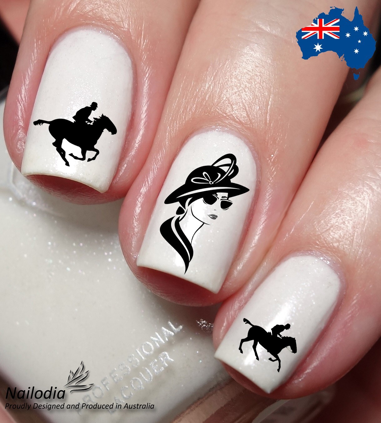 Horse Racing & Jockey Nail Art Decal Sticker Water Transfer – Melbourne Cup