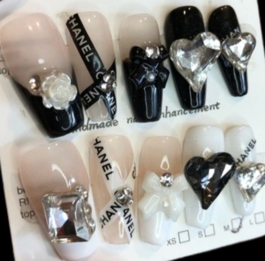 NWT NAIL ART DESIGN SELF-SEAL STICKERS SOLID BLACK N°41!