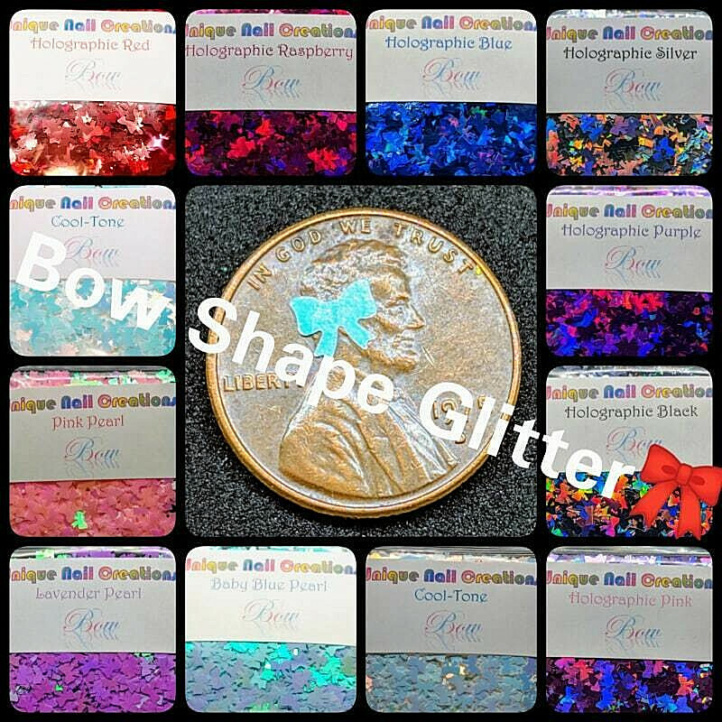 5MM BOW Shape Glitter~U Pick Color~Nail Art•Face•Festival•Crafts~USA