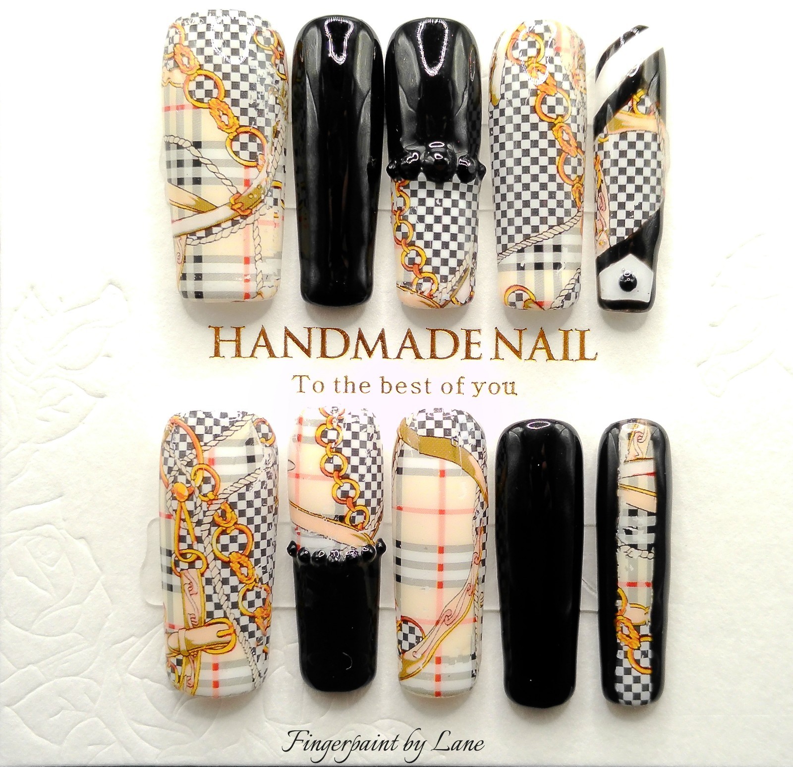 Extra Long Square Bb Luxury Style Press On Nails – Large Size