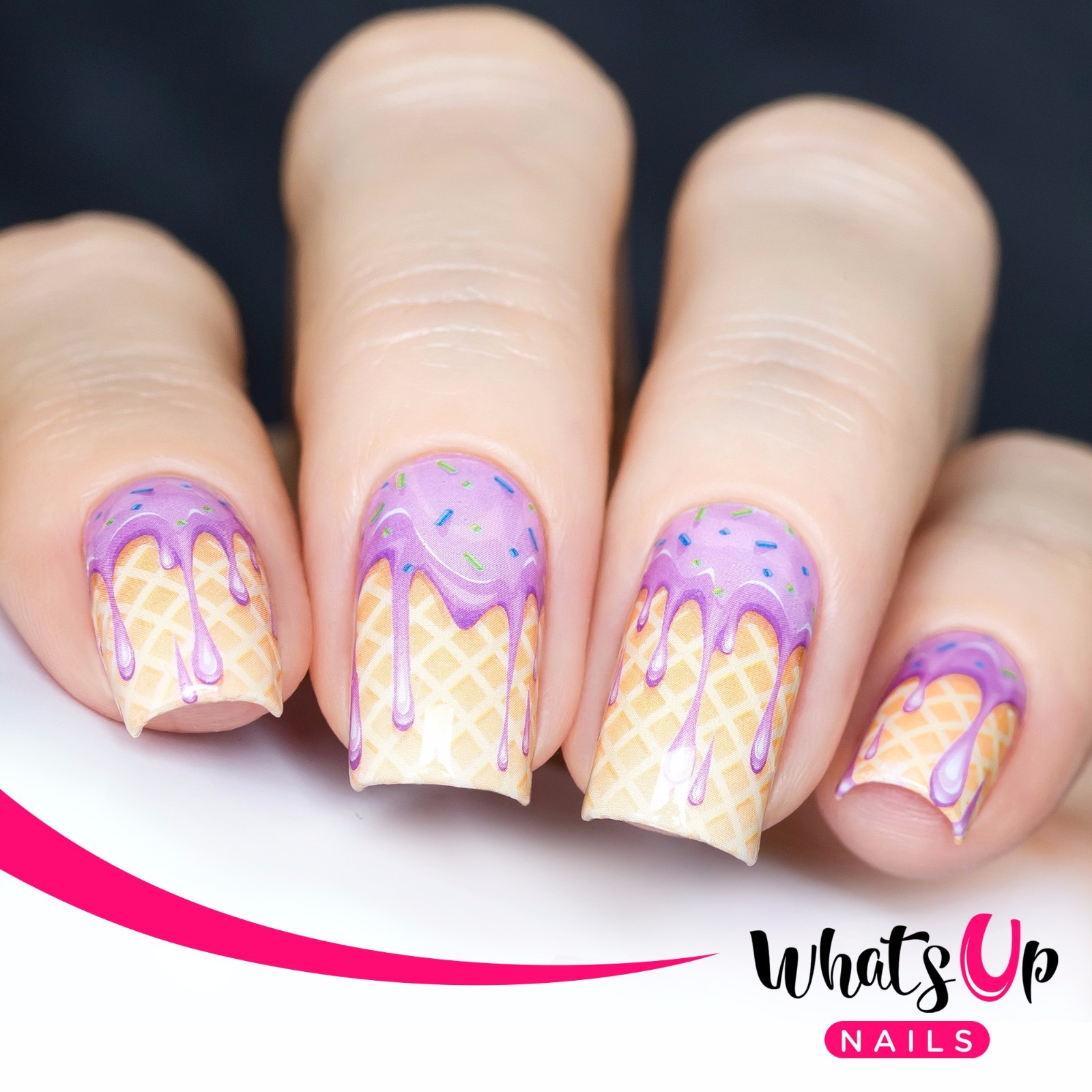 P081 Yum Yum Ice Cream Water Decals Sliders for Nail Art Design
