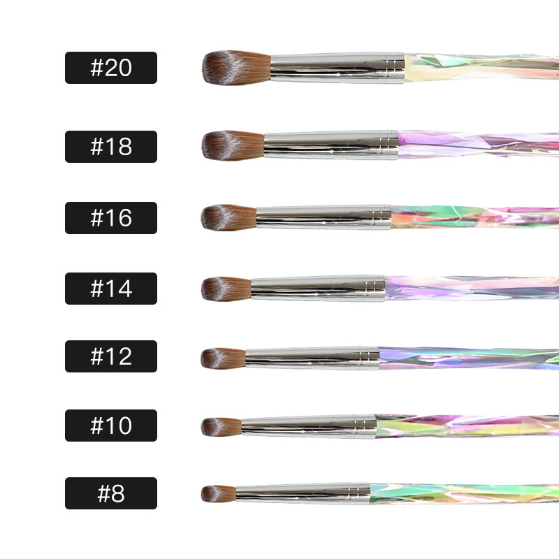 100% Pure Kolinsky Acrylic Nail Brush for Manicure Powder Diamond Handle 8-16