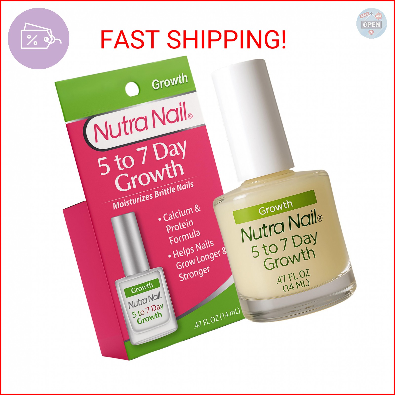 Nutra Nail 5 to 7 Day Growth Treatment – Fast Keratin Nail Hardener & Nail Stren