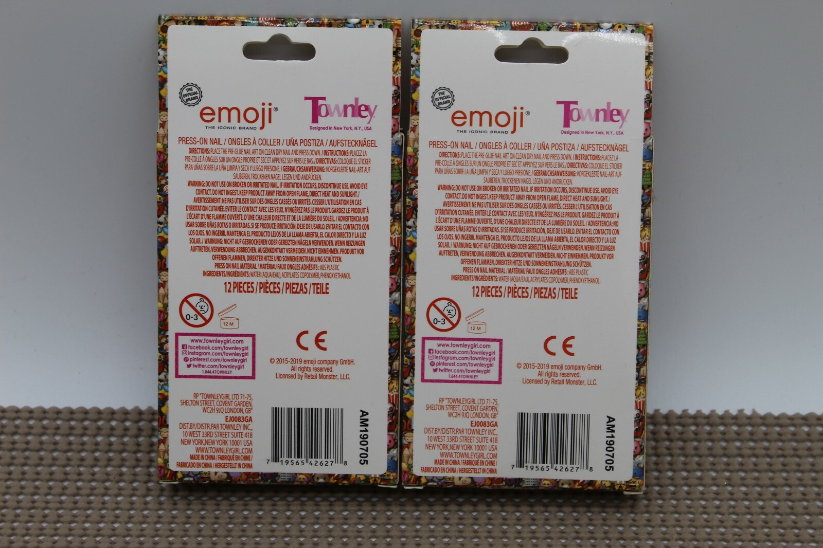 Lot of 2 New Emoji Official Brand Press On Nails 24 Pieces