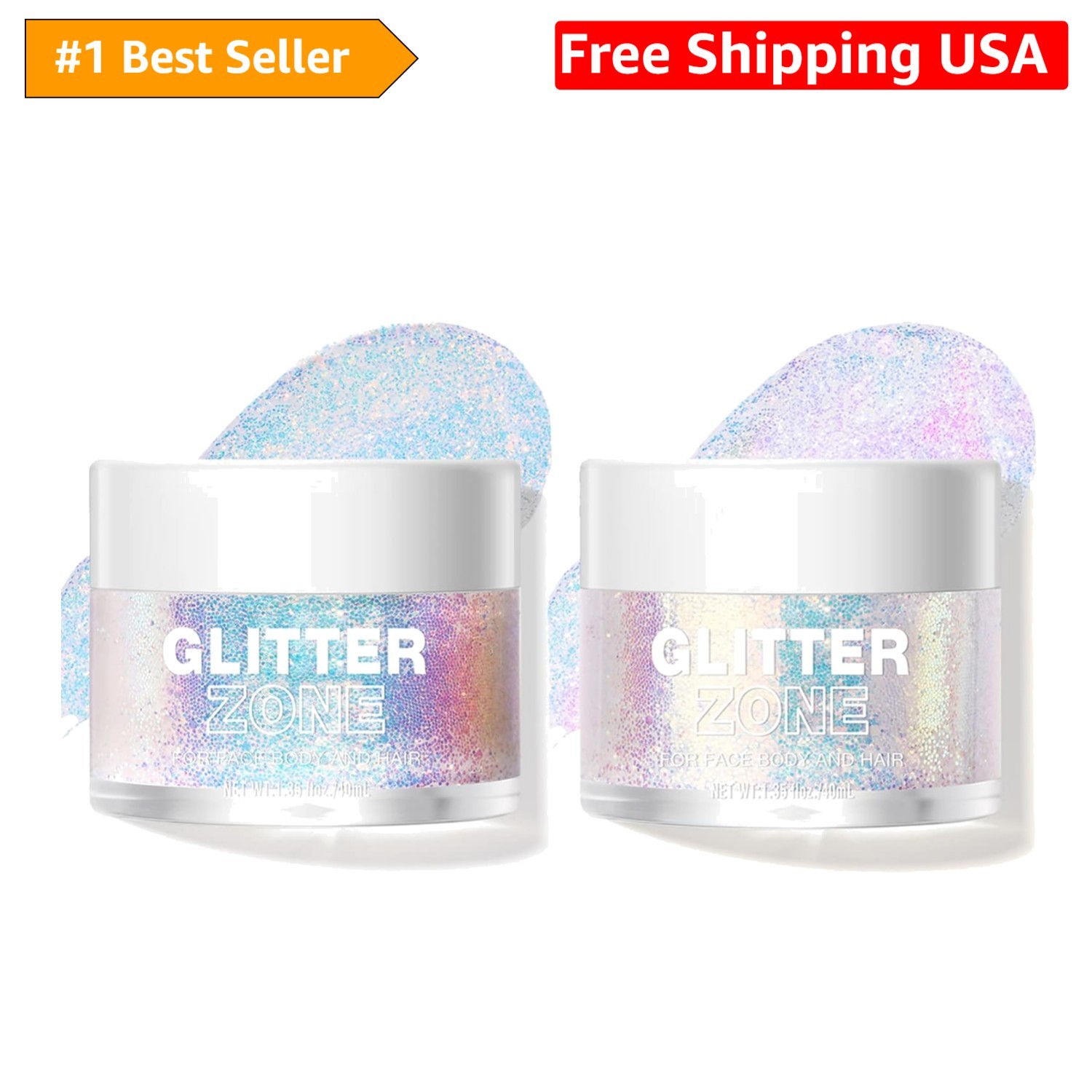 Festival-Ready Holographic Glitter Gel – Glamorous Shine for Skin & Hair –