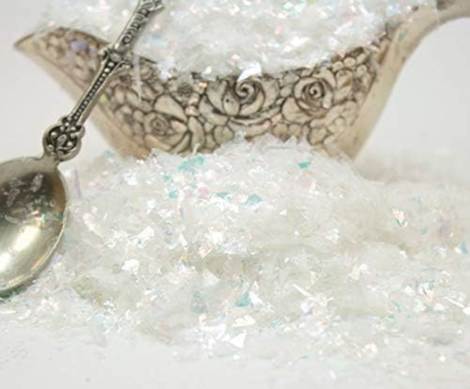 Snow White Flitter Flakes Iridescent Ice Glitter Flakes for Nail Art – Lightweig