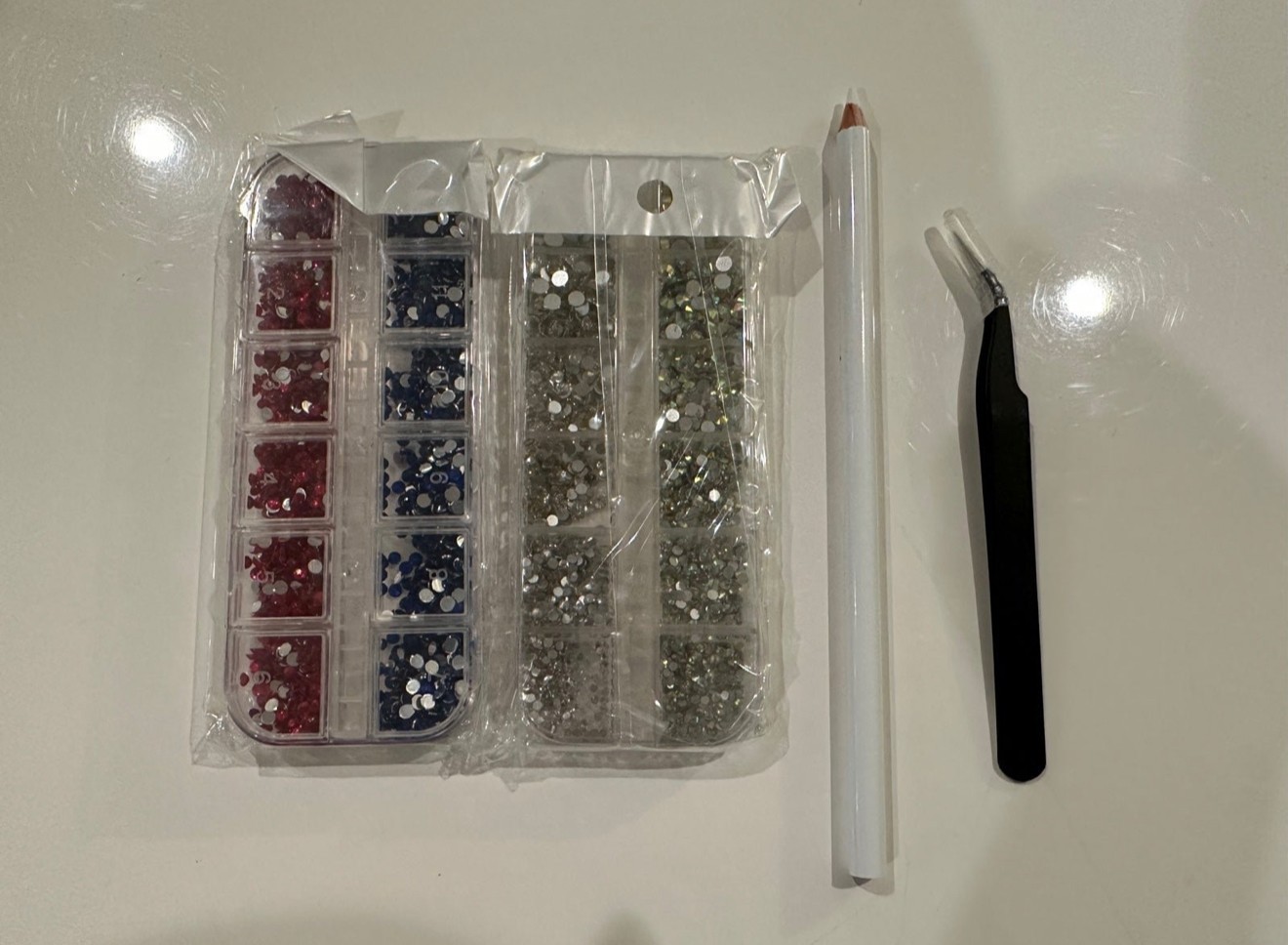 4488 Pieces Nail Art Rhinestones Crystal Flatback (Red, Blue, AB Color, Clear)