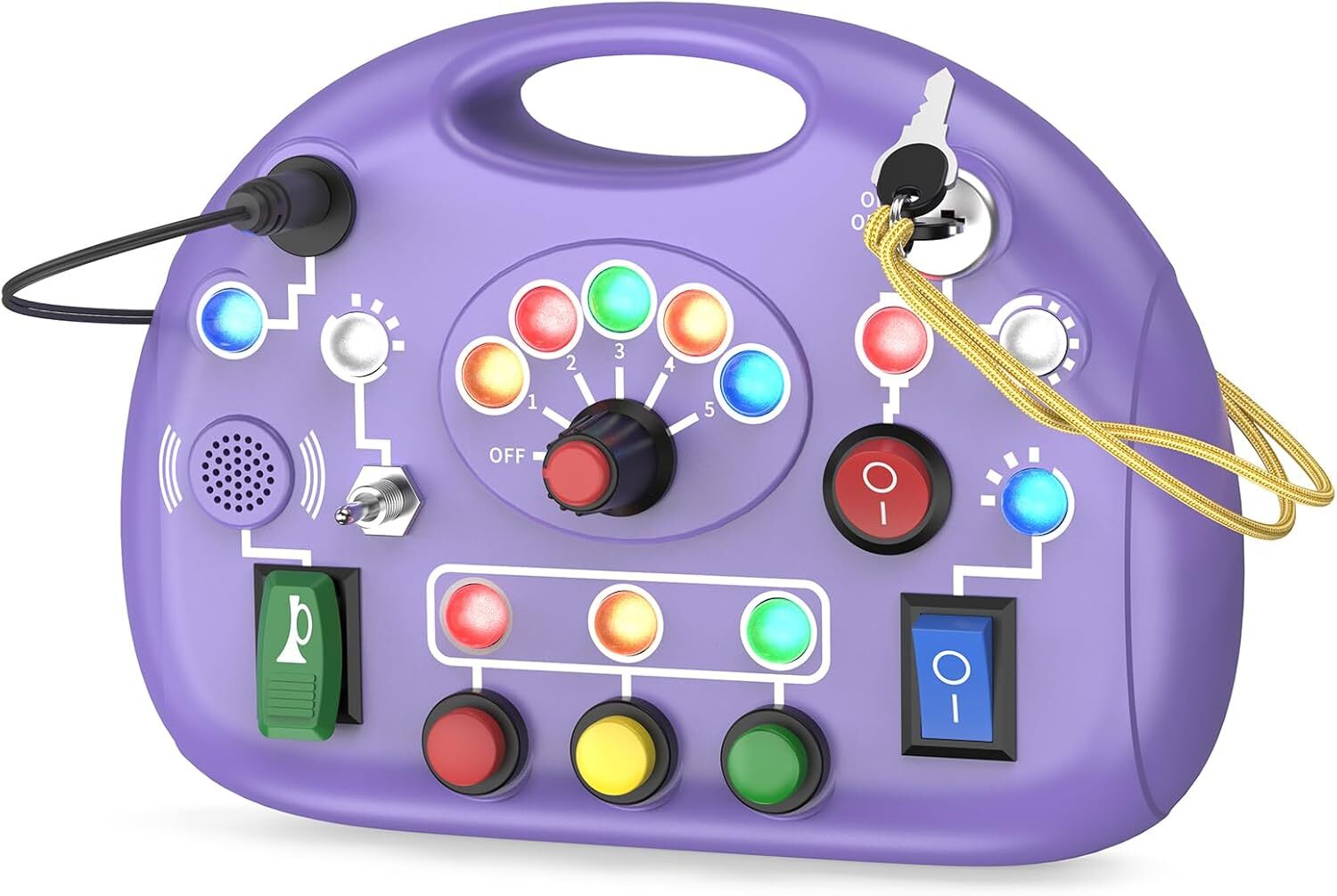 Toddler Baby Busy Board with LED Light, Montessori for 1+ Purple