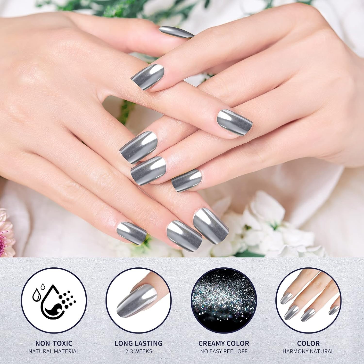 36 Jars Chrome Nail Powder Nail Art Fimo Decoration Metallic Mirror Effect Ho…