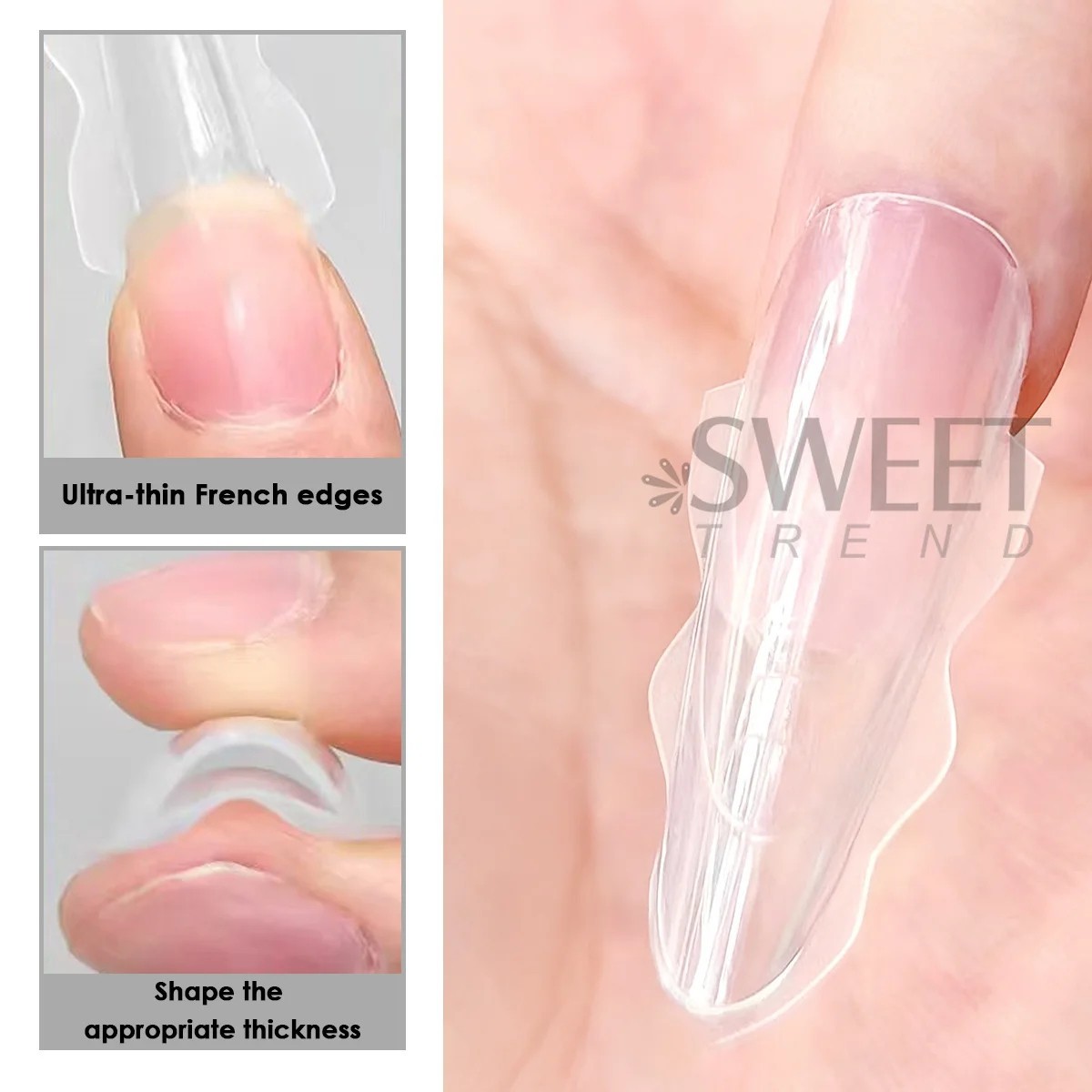 180pcs New Sandwich Nail Extension Mold Interlayer Dual Nail Forms Easy To Shape