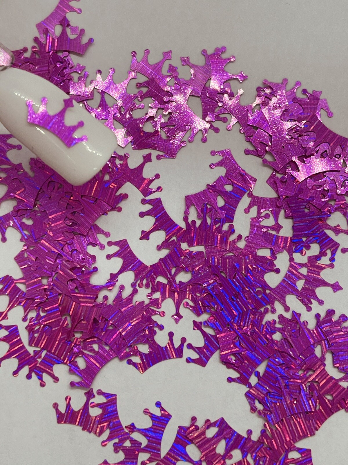Hot Pink Crown Nail Glitter 11.5mm | 1 TSP | Gel Nail Art & Acrylic