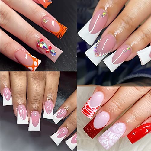 Nail Tips Half Cover 504 PCS Clear Duck Fake Tips | Soft Gel Fake Short Duck