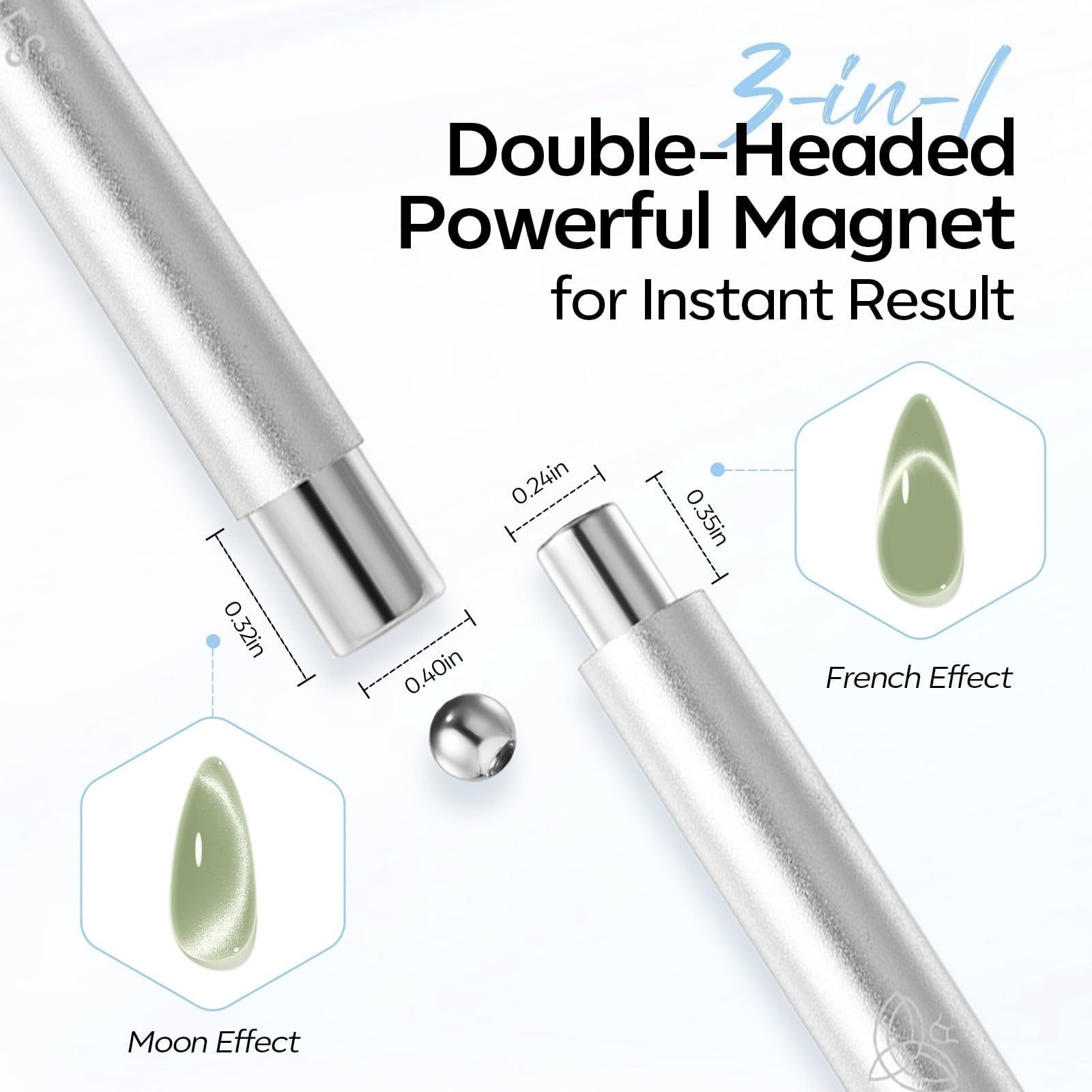 Modelones Cat Eye Magnet Pen Set – 5PCS Dual-head Nail Art Tool