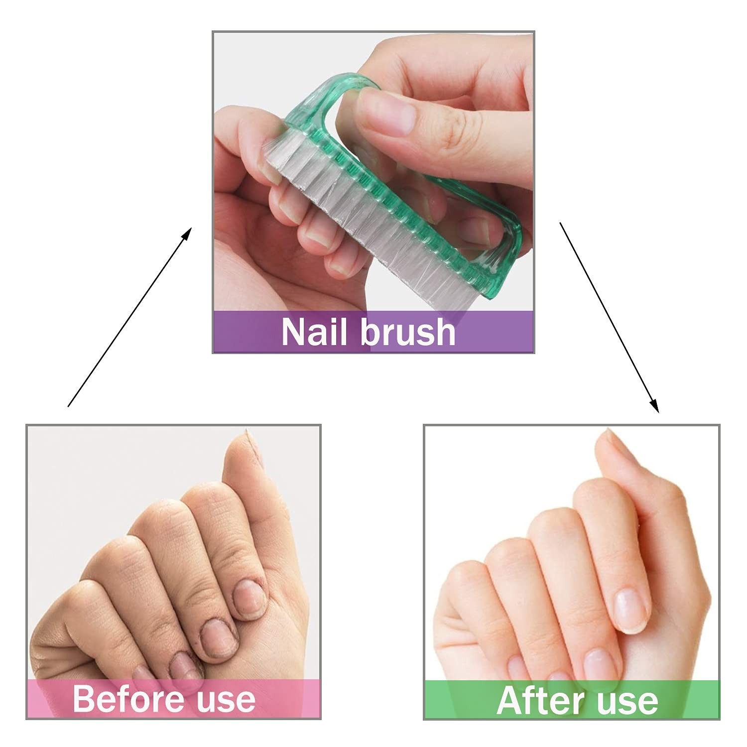 Multicolor Nail and Toenail Cleaning Brushes – Flexible & Non-Scratch Design