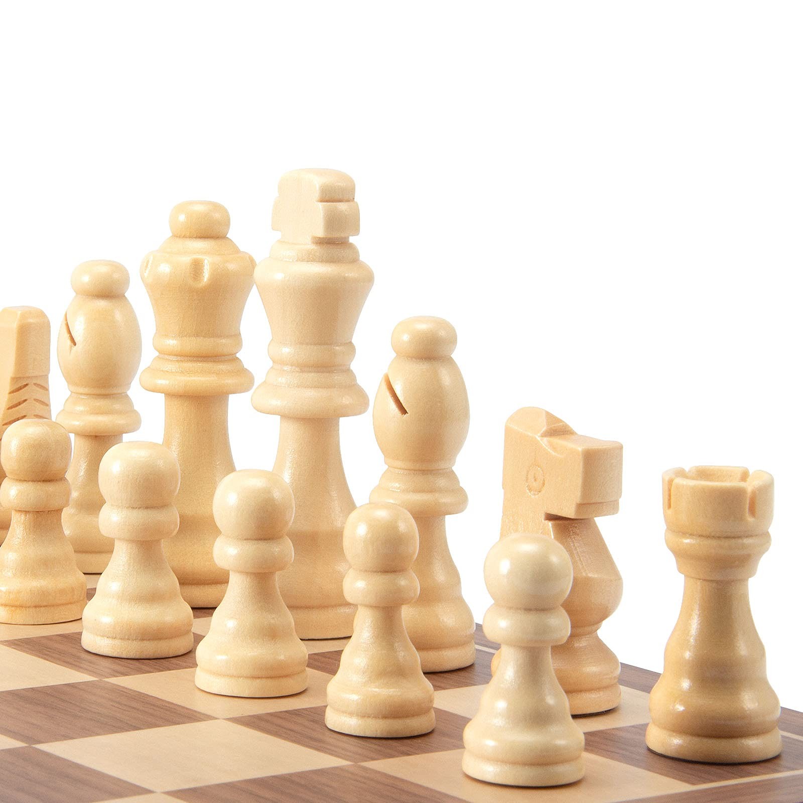 AMEROUS Wooden Chess Pieces Only, 32 Pieses / 3.05″ Medium, Bronze