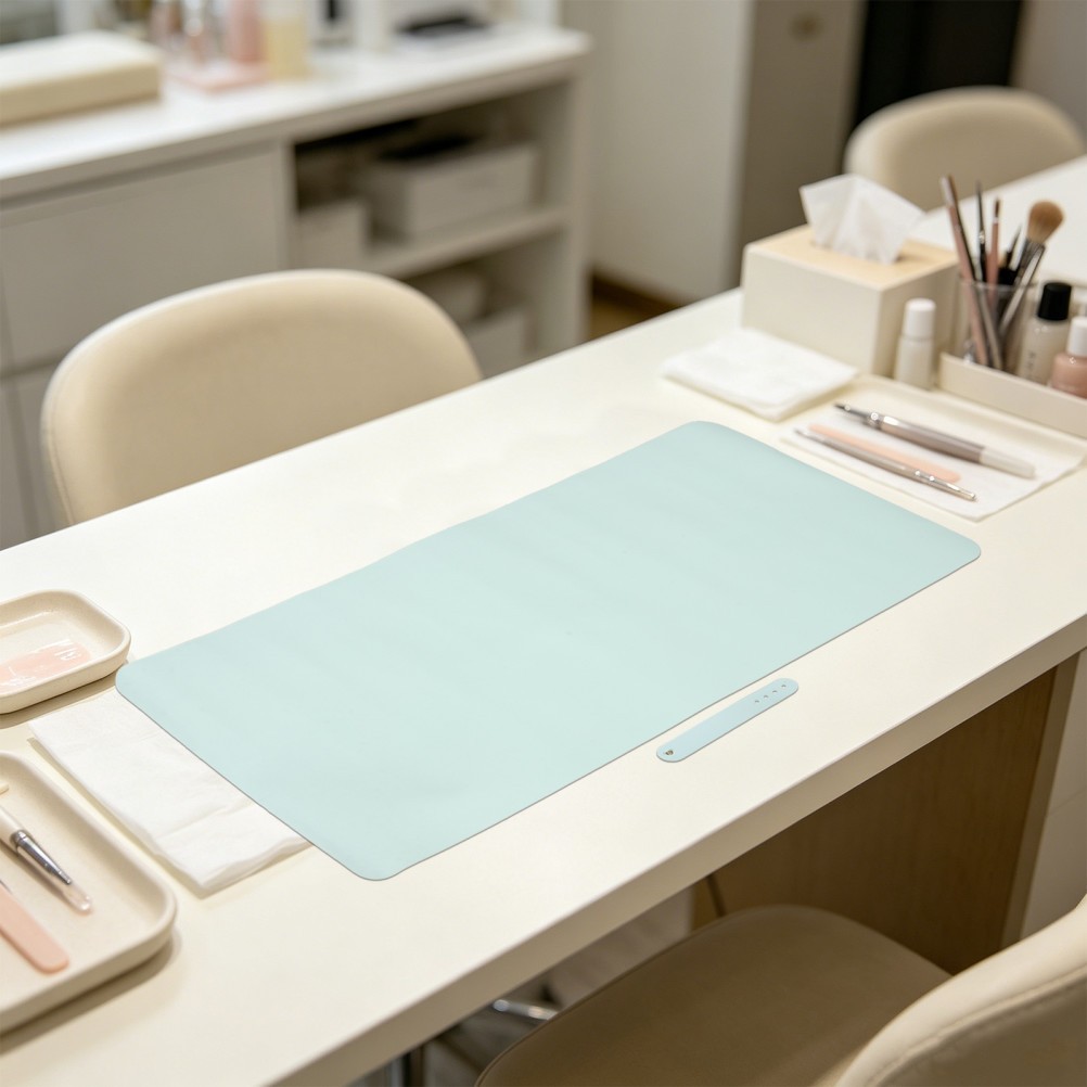 Professional Nail Table Mat, 31.5×15.75″ Foldable Manicure Desk Pad for Salon