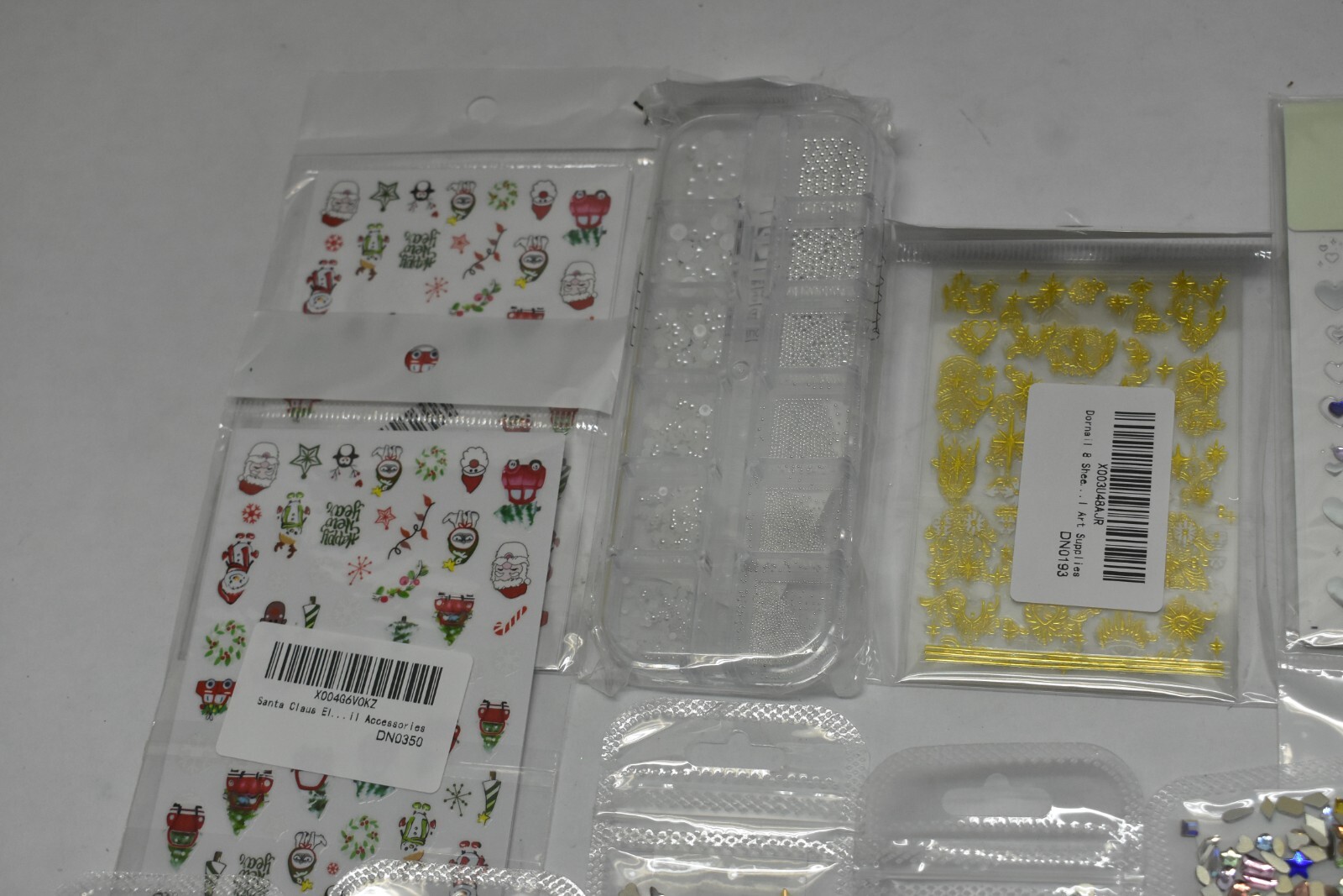 Bulk Lot Nail Art Stickers Decals Accessories Bling Holiday Religious 10 oz