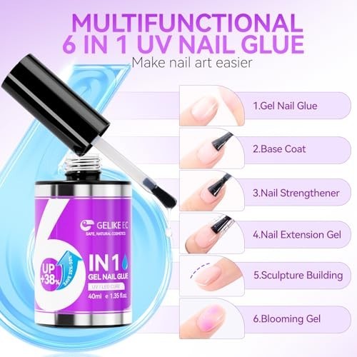Professional Bulk Nail Glue 40ml – Strong Quick Dry UV Gel Adhesive for Press On