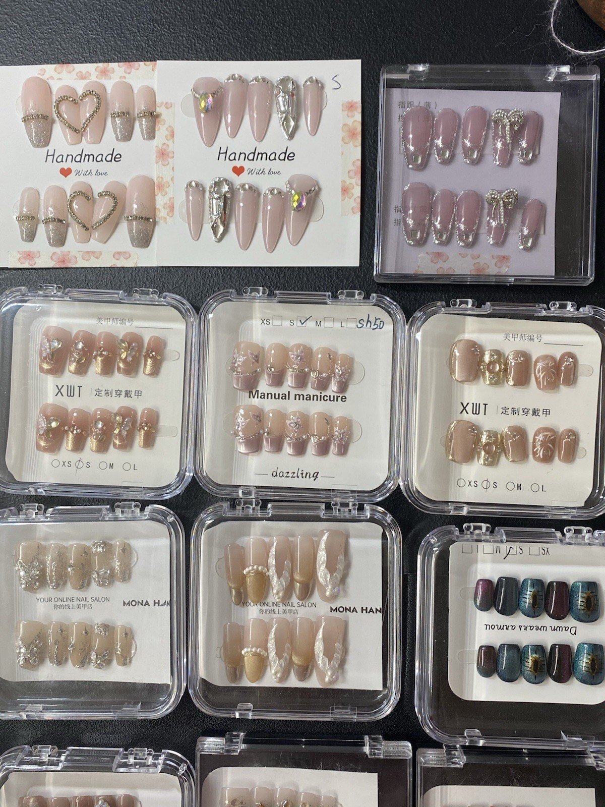 25 Pairs LOT-Handmade Press On Nails Reusable Size S Rebecca Minkoff Bag