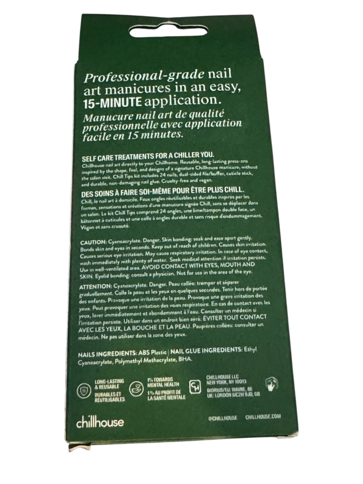 Chillhouse Chill Tips Emerald Tower Press-On Nail Art Manicure 24 Nails