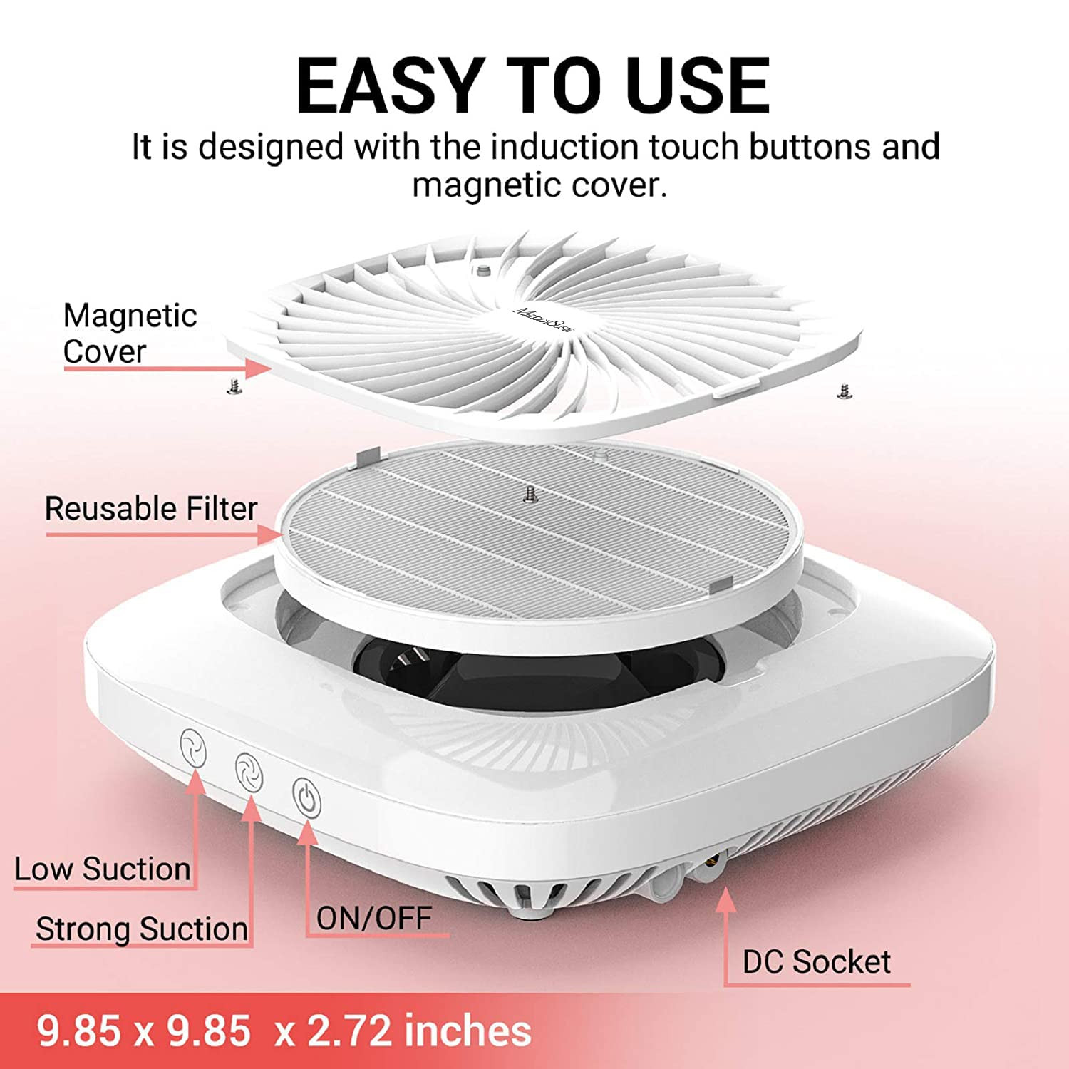 Professional Classic Nail Dust Collector with Powerful Suction, Spro 4000RPM Nai