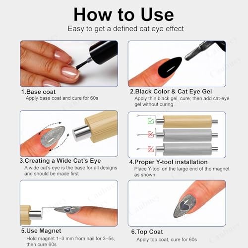 4 in 1 Cat Eye Nail Magnet Stick with Heart Shaped Tool, Multifunctional 4-in-1