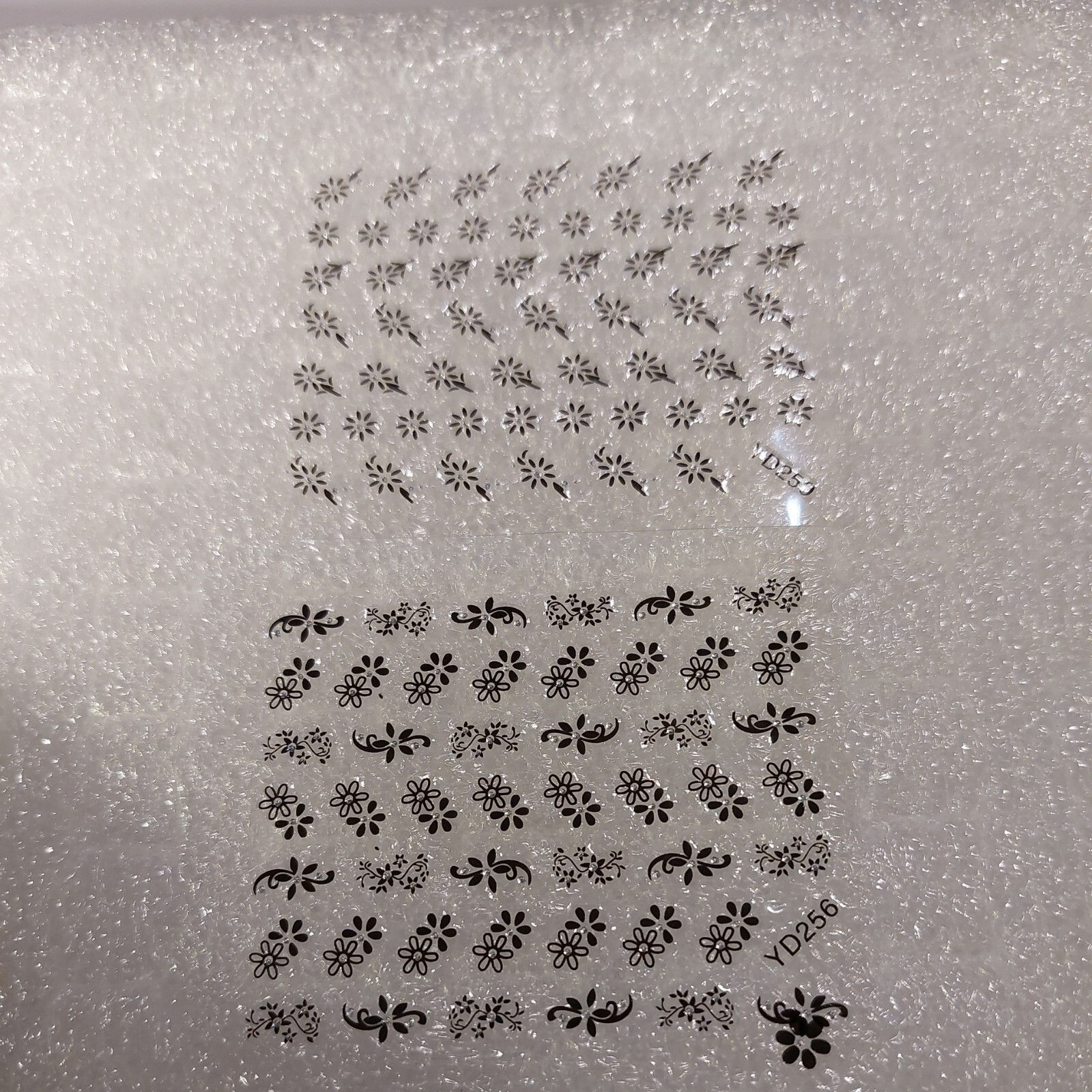 2 X Small Sheets Of Black Nail Art Stickers (Dn367) New
