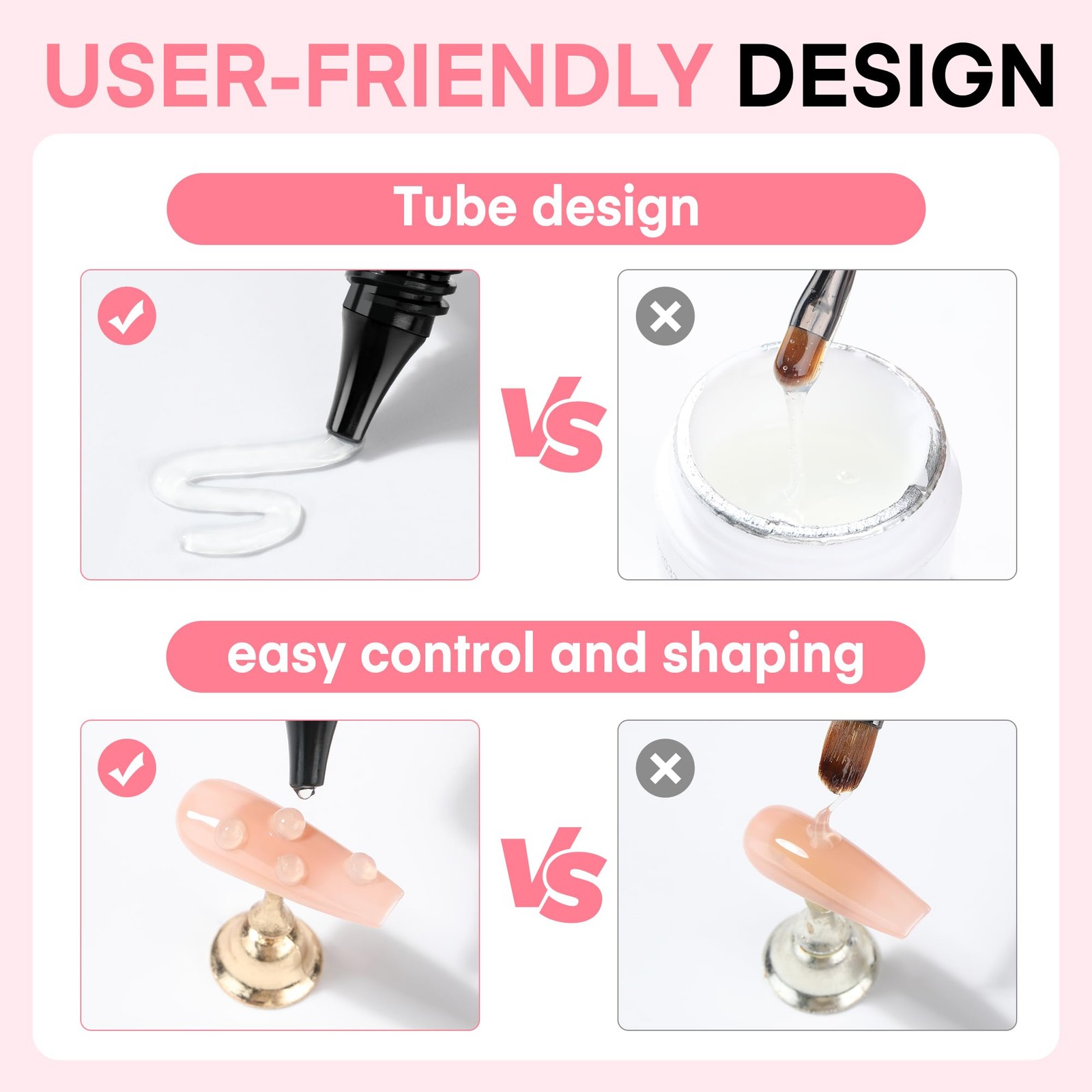 UNA GELLA 3D Gel Nail Art, Sculpting G el Glue 15g 4 in 1 clear