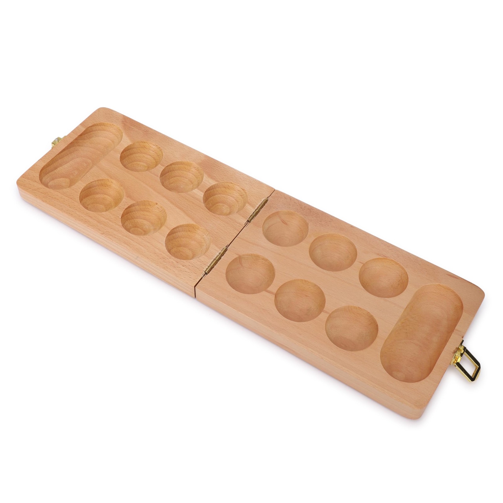 Ajuny Wooden Mancala Board Game Set – Classic Games, 8 Inch, Brown
