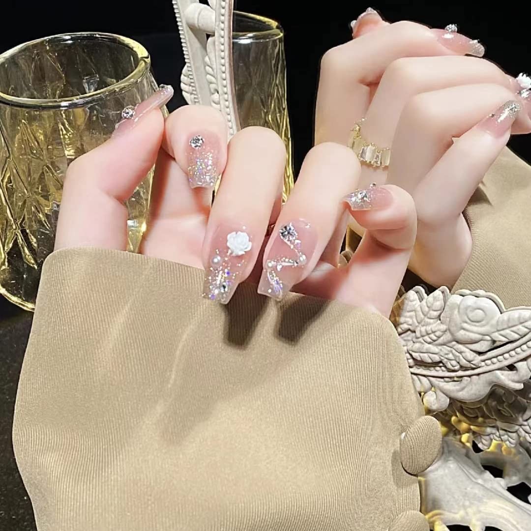 Press On Nail Fasle Nail with design 24pcs Full Cover Reusable Acrylic Nails …