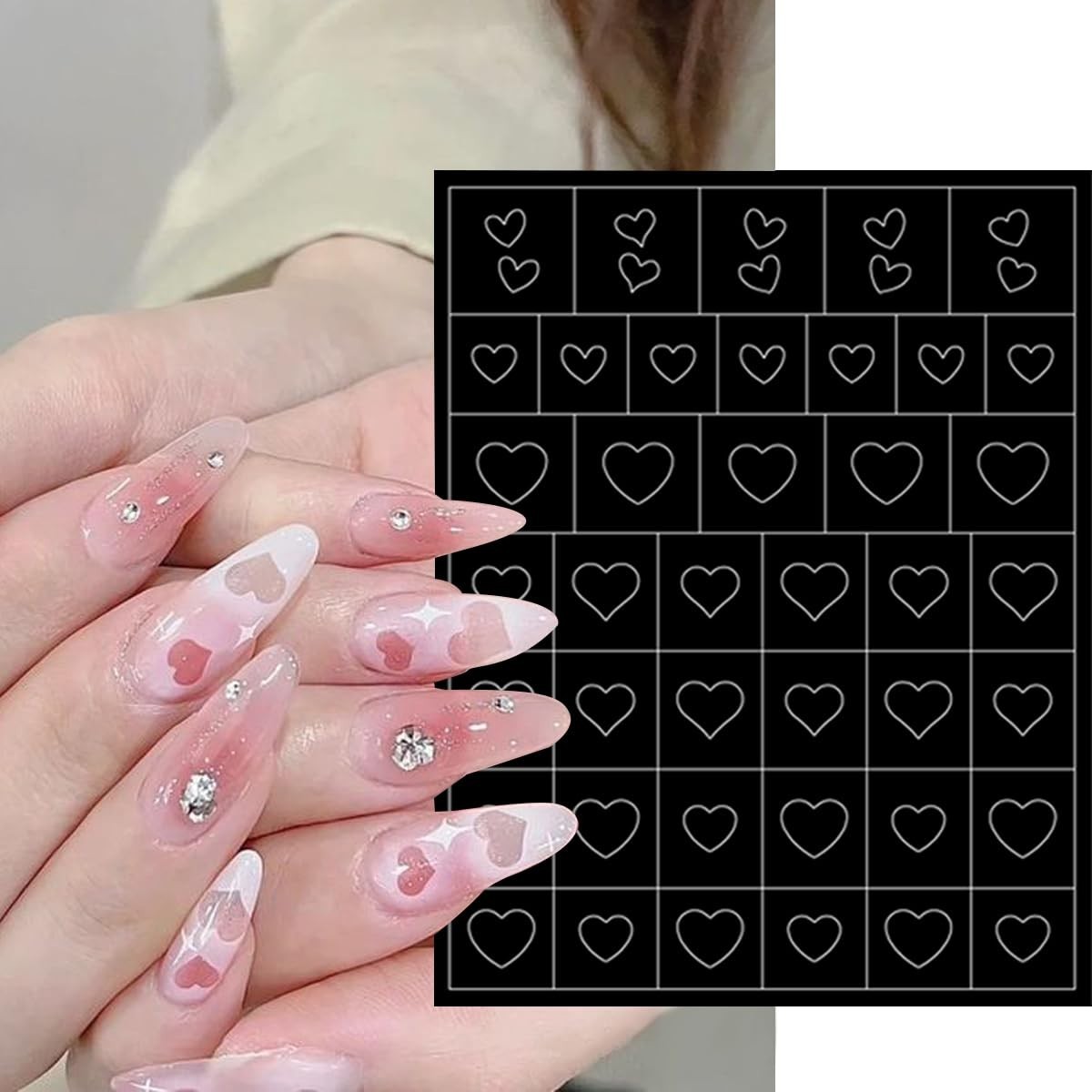 6 Sheets DIY Airbrush Nail Stencils – Butterfly, Heart, Star, Flame Designs f…