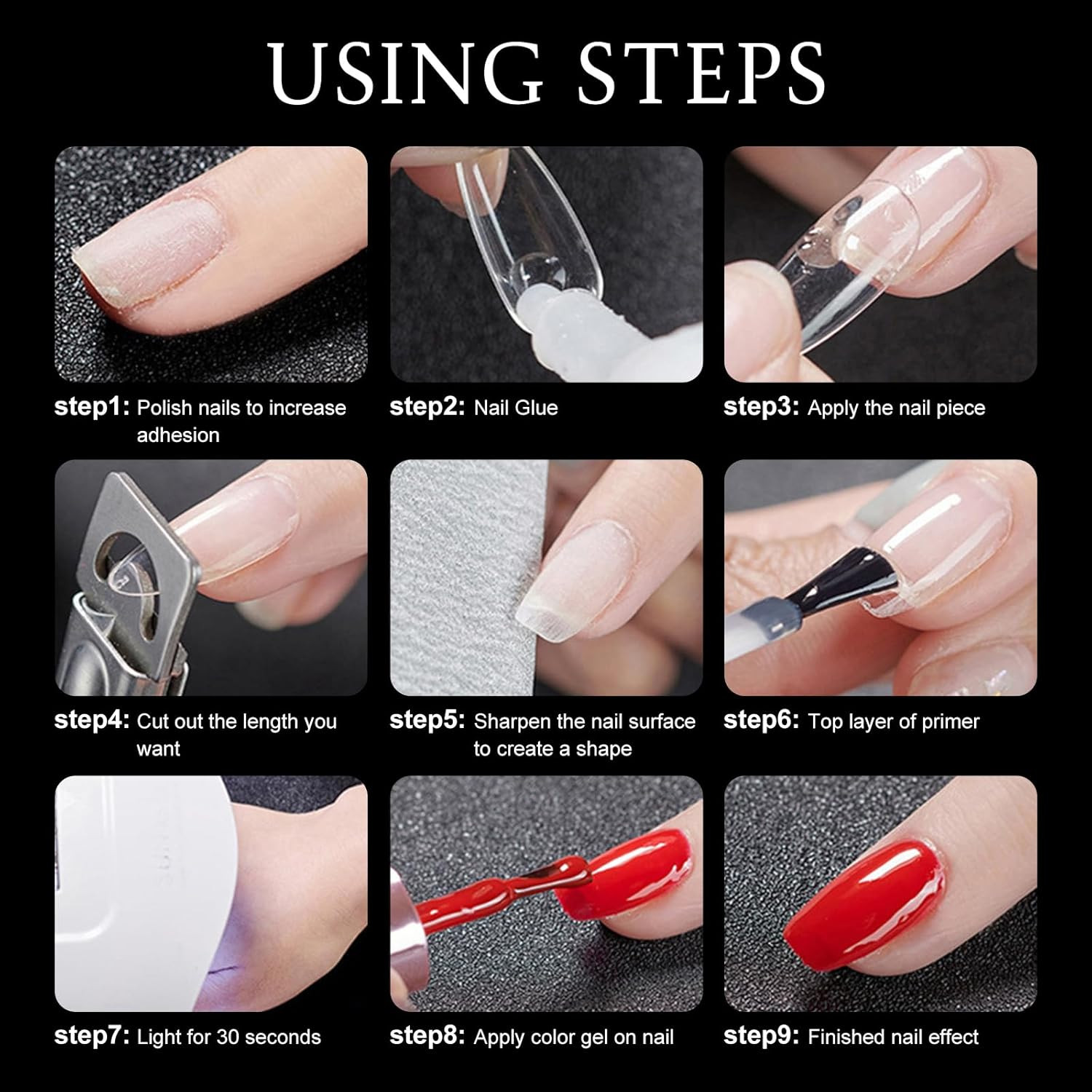 Loveourhome 600Pc Extra Short Coffin Fake Nail Soft Gel Nail Tips Clear Press