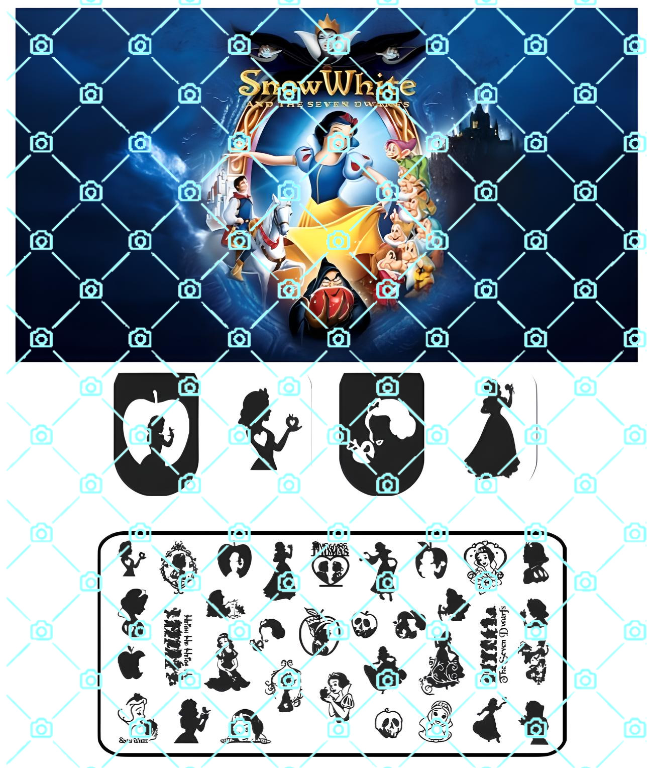 High- Quality Durable Stainless Steel Disney’s Snow White Nail Stamping Plate