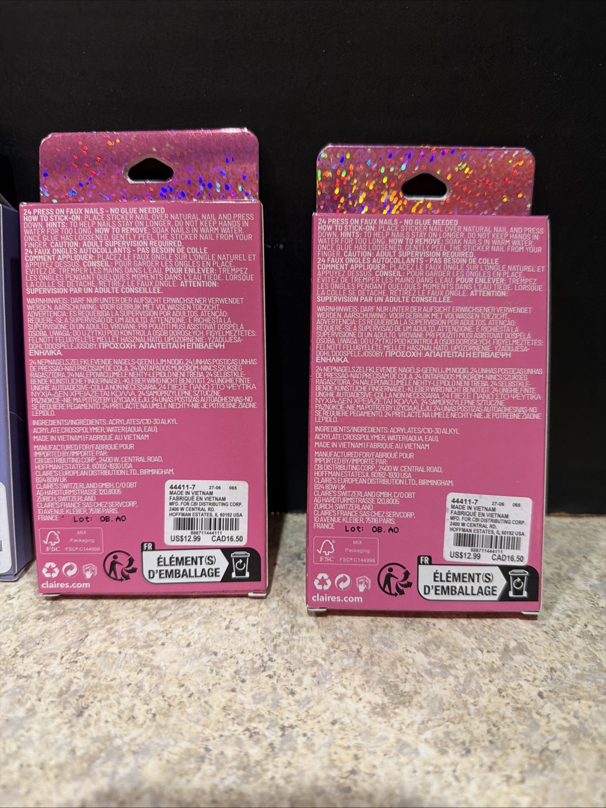 Bundle Value Set Of 4 Claire’s 24 Faux Nails (2 Designs)