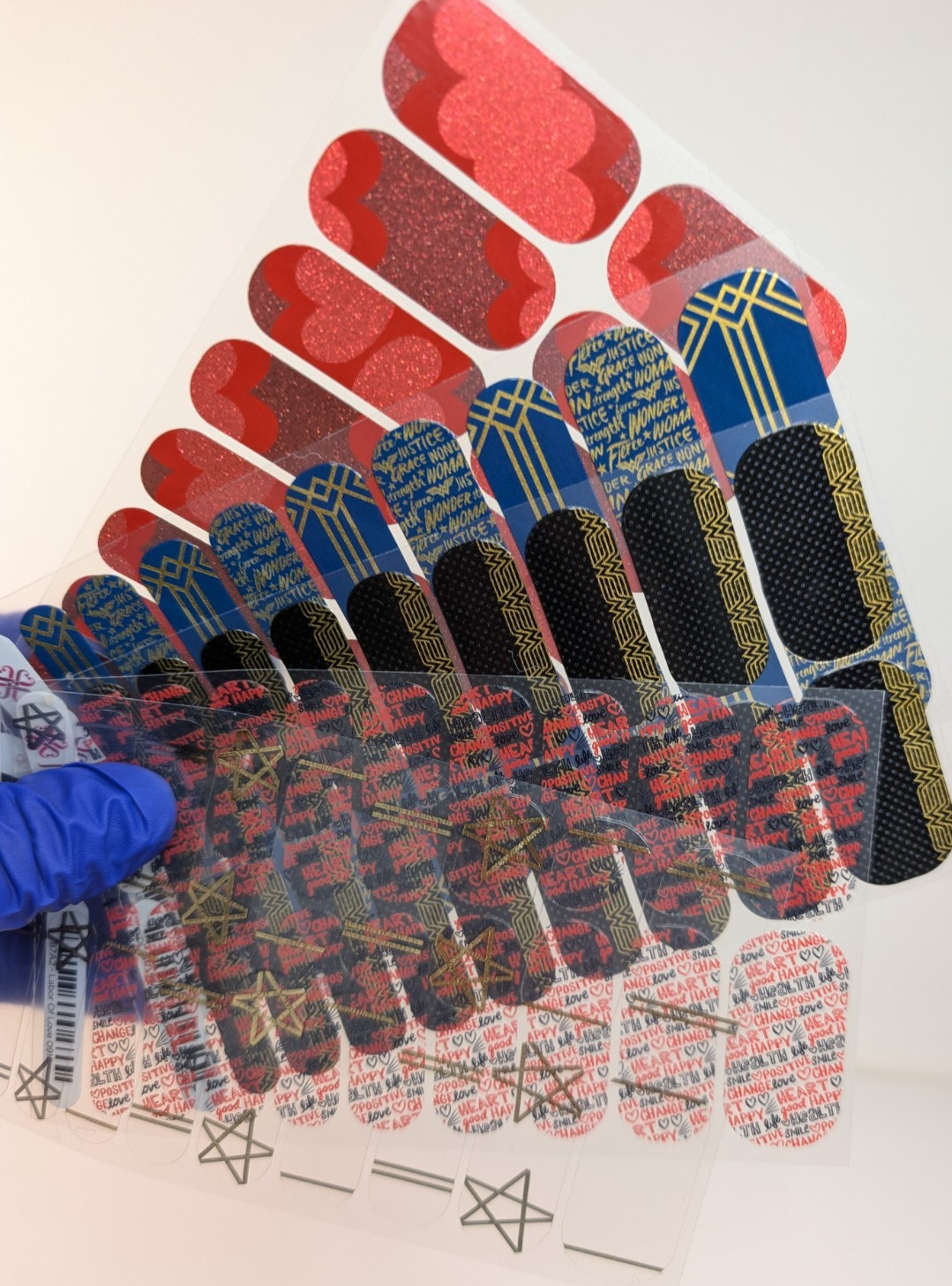 Jamberry Nail Wraps Full Sheets – DC Wonder Woman Power of Love – Lot of 5