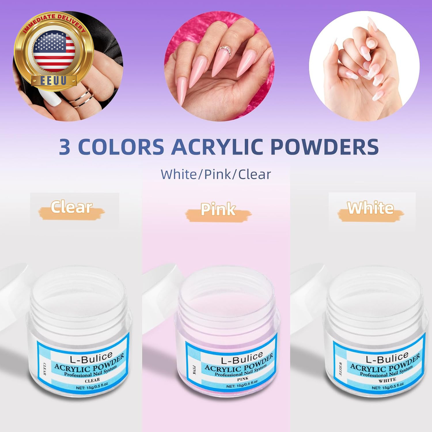 Acrylic Nail Kit for Beginners with Everything Professional, 12 Glitter Powder N