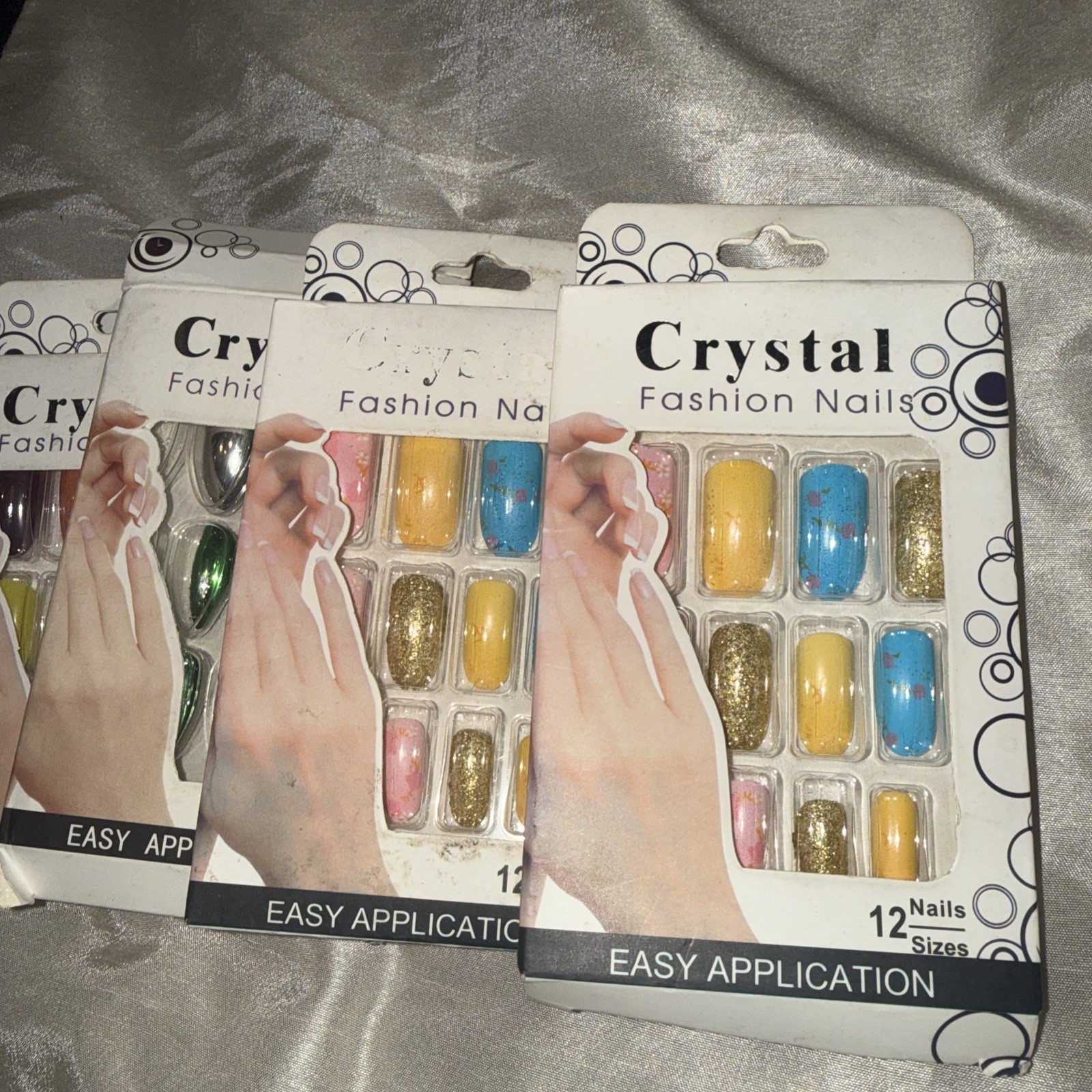 Lot of 5 Crystal Fashion Nails 12 Count Each New In Box