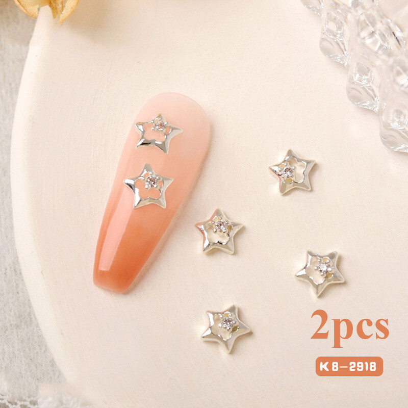 2pcs DIY Heart Butterfly Nail Art Decor Zircon Jewelry 3D Nail Art Rhinestones ⇓
